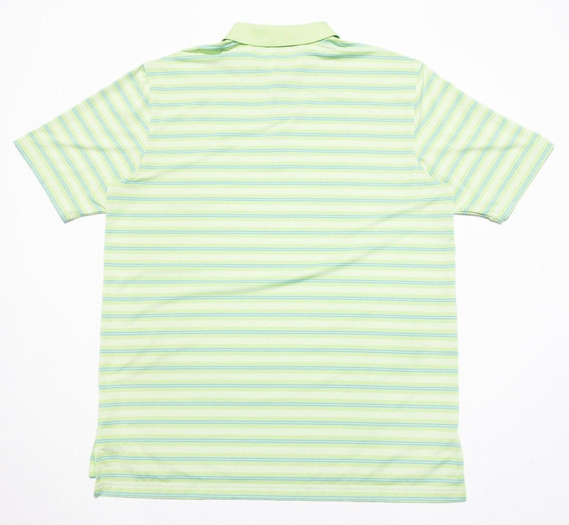 Peter Millar Summer Comfort XL Men's Polo Shirt Green Striped Wicking Stretch