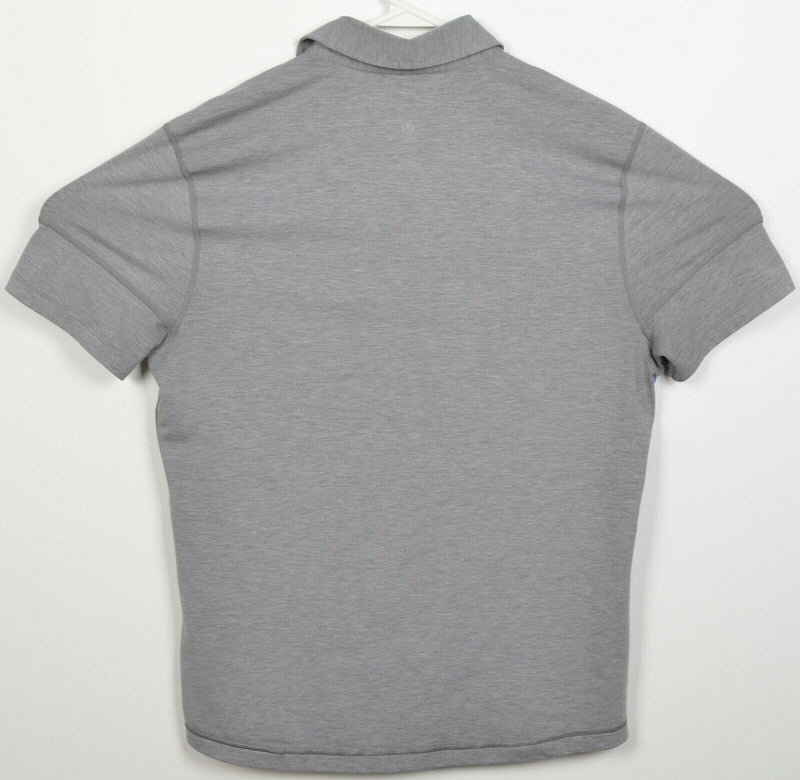 Lululemon Men's Large? Heather Gray Athleisure Spread Collar Wicking Polo Shirt