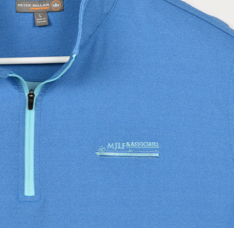 Peter Millar Men's Sz Large Crown Sport Blue 1/4 Zip Lightweight Golf Jacket
