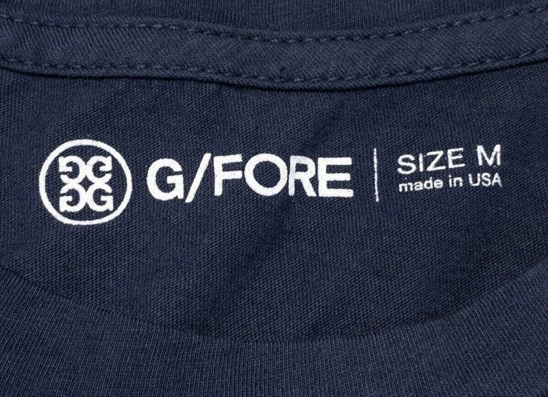 G/Fore T-Shirt Medium Men's No 1 Cares What You Short Blue Crewneck Golf