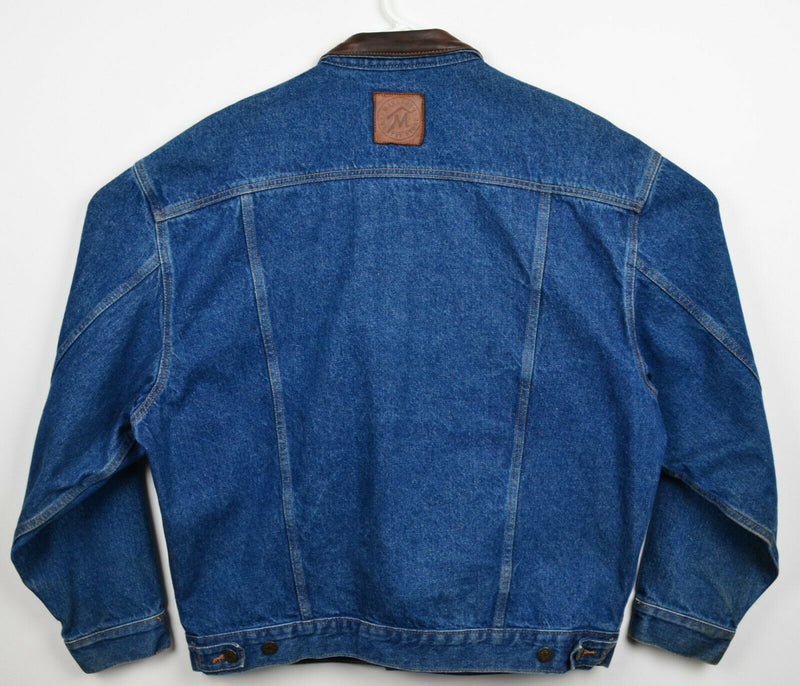 Vintage 90s Marlboro Country Store Men's Large Blue Denim Trucker Jacket