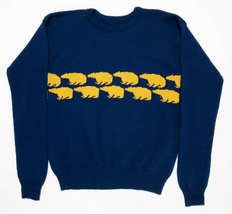 Cal Golden Bears Berkeley Vintage 50 60s Sweater Navy Blue Knit Men's Fits L/XL