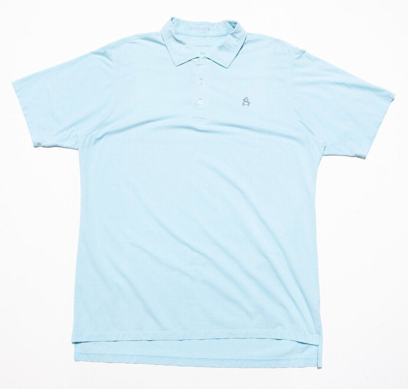 B. Draddy Polo Shirt Medium Men's Light Blue Golf Stretch Casual Short Sleeve