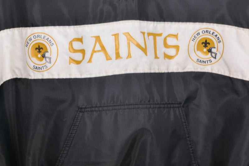Vintage New Orleans Saints Men's 2XL NFL DeLong Black Gold Half Zip Jacket
