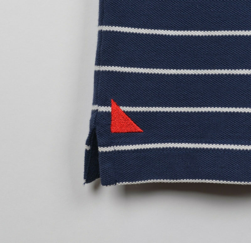 UNTUCKit Men's Sz Large Navy Blue Striped Pima Cotton Polo Shirt