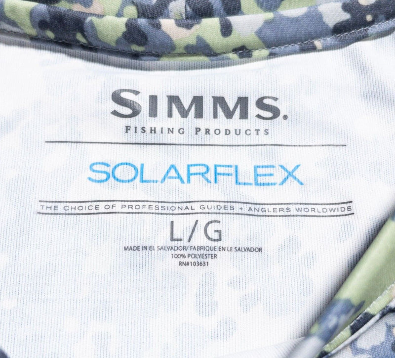 Simms Solarflex Shirt Men's Large Camouflage Fishing Long Sleeve Wicking Stretch