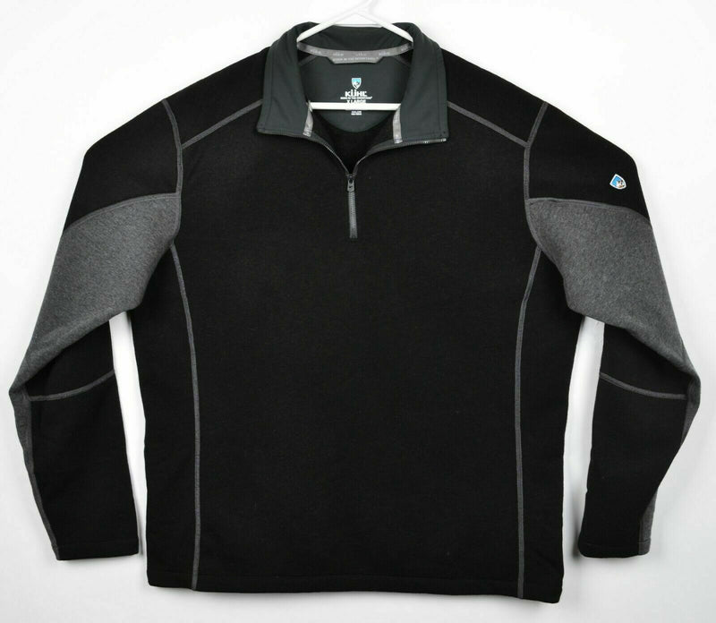 Kuhl Men's XL Black Gray 1/4 Zip Revel Kashmira Fleece Sweater Jacket