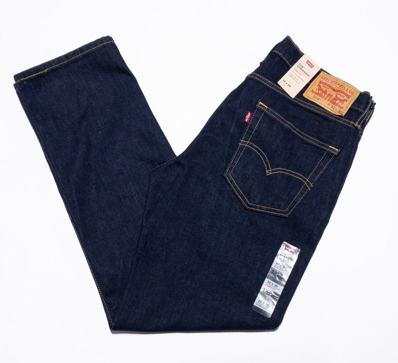 Levi’s 514 Jeans Men’s 32x30 Straight Fit Stretch Dark Wash Blue Red Tab