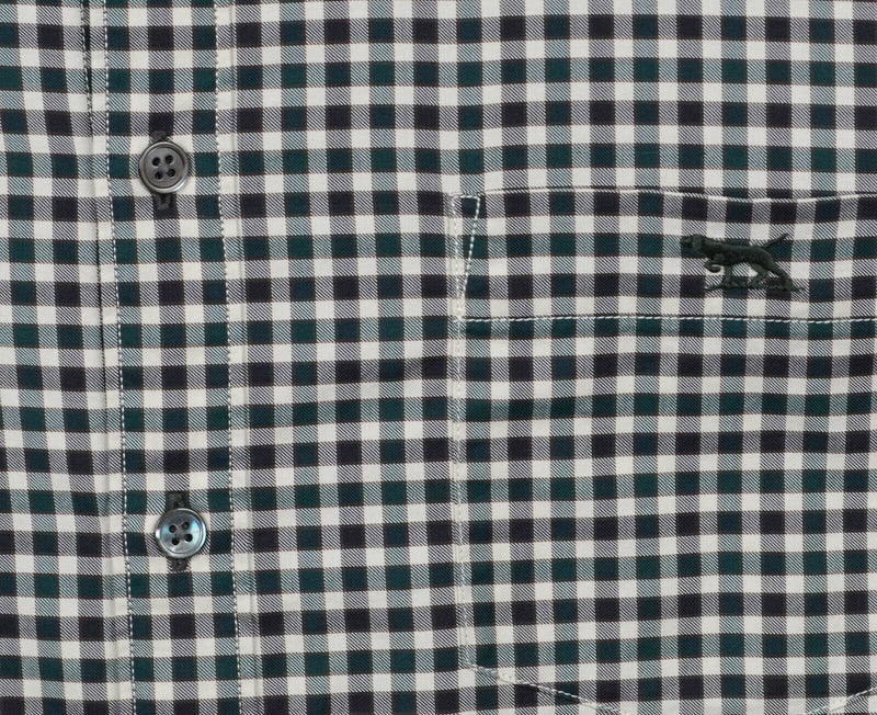 Rodd & Gunn Men's Medium Original Fit Green Black Plaid Check Long Sleeve Shirt