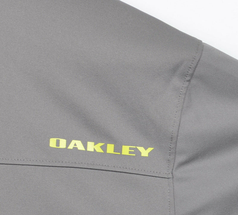 Oakley Hydrolix Men's Large Regular Fit Gray Yellow Geometric Golf Polo Shirt