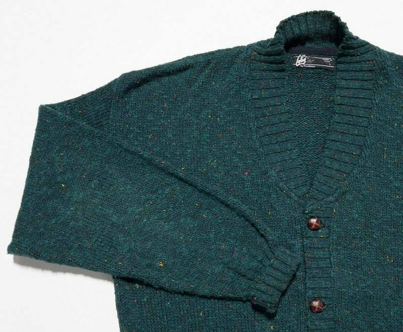 Pendleton Lobo Men's Large Green Knit V-Neck Cardigan Button-Front Sweater