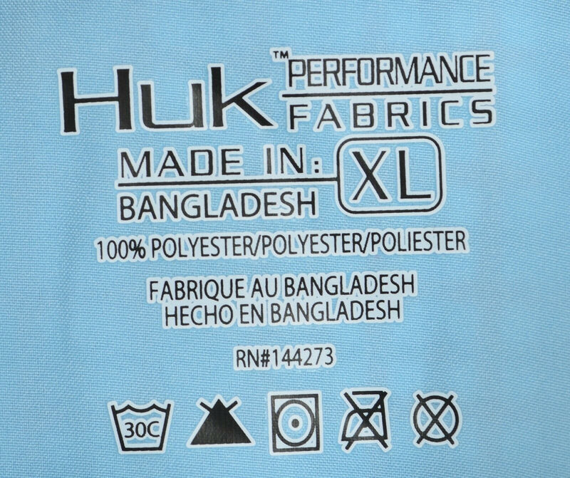 HUK Performance Fabrics Men's Sz XL Vented Fishing Blue Red Plaid Shirt