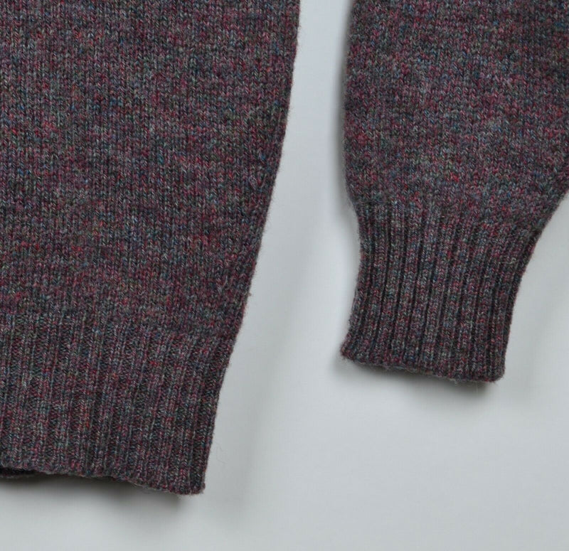 Vtg Lands End Men's Sz Large 100% Shetland Wool Made in England Crewneck Sweater