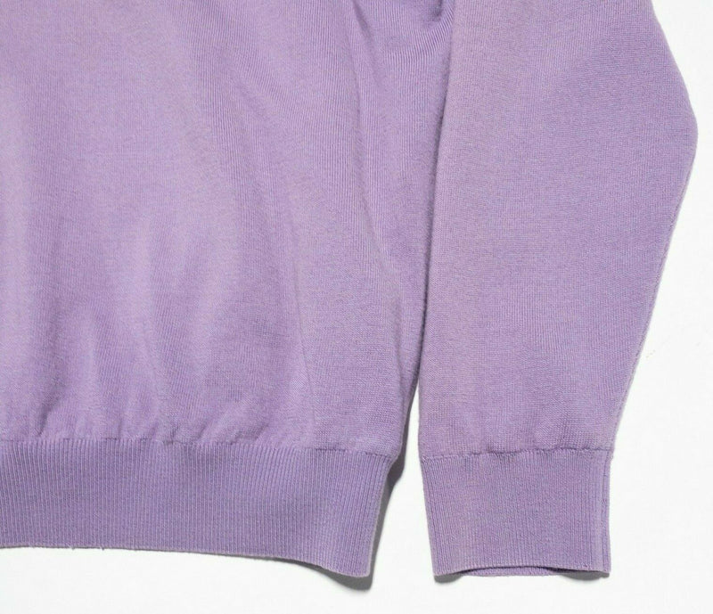 Masters Fairway & Greene Men's XL Lined Italian Merino Purple 1/4 Zip Sweater
