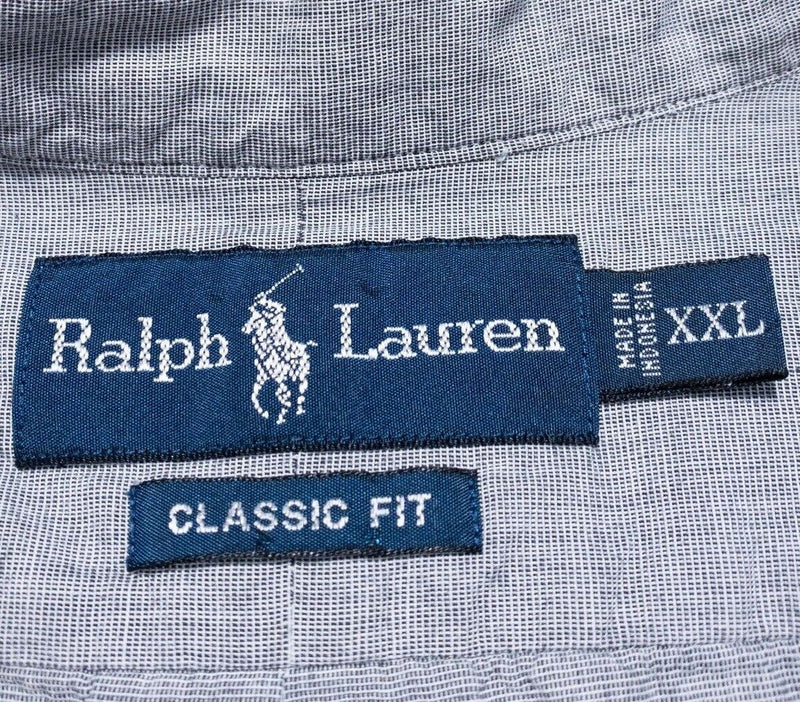 Polo Ralph Lauren Shirt 2XL Classic Fit Men's Gray Button-Down Long Sleeve Pony