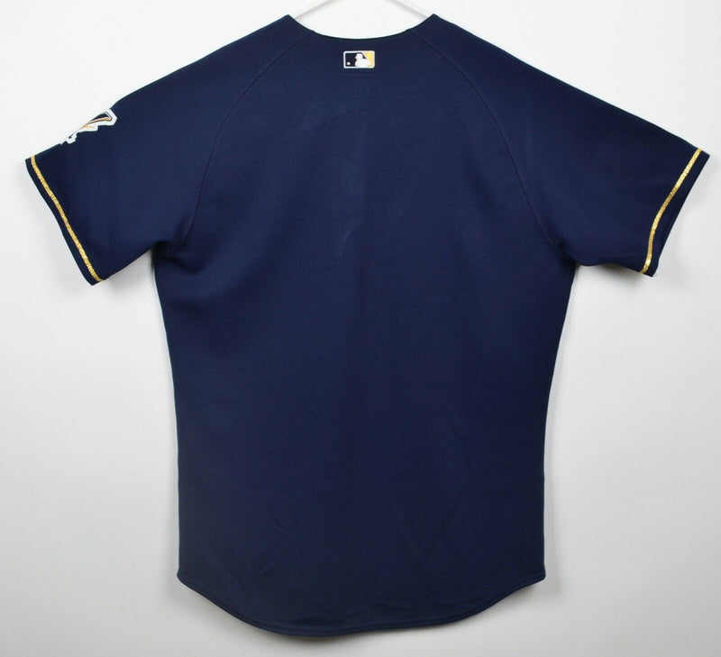 Milwaukee Brewers Men's 48/XL Majestic Authentic Navy Blue Sewn Baseball Jersey