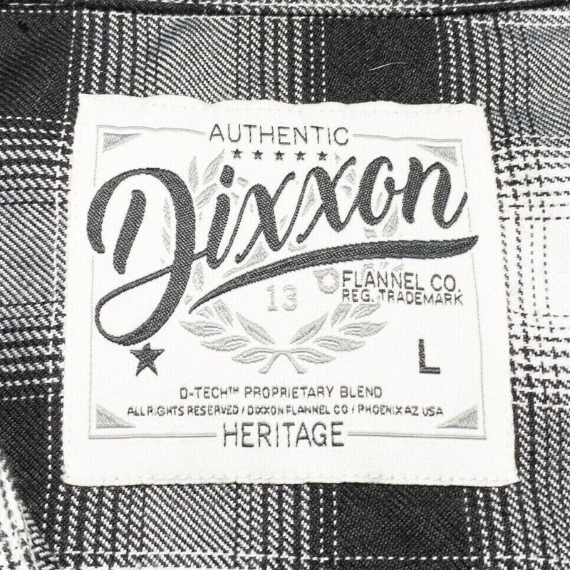 Dixxon Flannel Women's Large Pearl Snap Black White Check Heritage D-Tech Blend