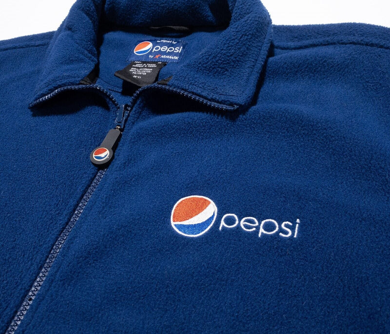 Pepsi Fleece Jacket Men's Medium Full Zip Employee Aramark Logo Soda Beverages