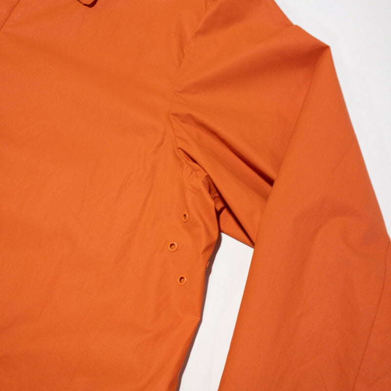 Polo Ralph Lauren Men's XL Rain Coat Solid Orange Button-Front Collared