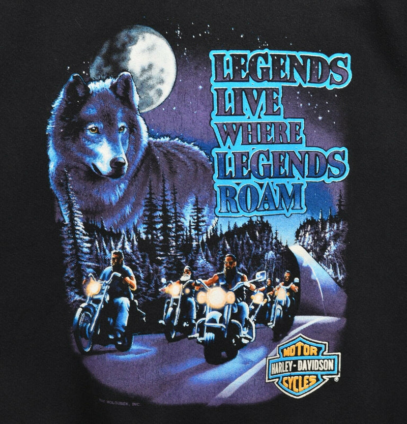Vintage 1991 Harley-Davidson Men's XL? Legends Live Roam Wolf Sweatshirt