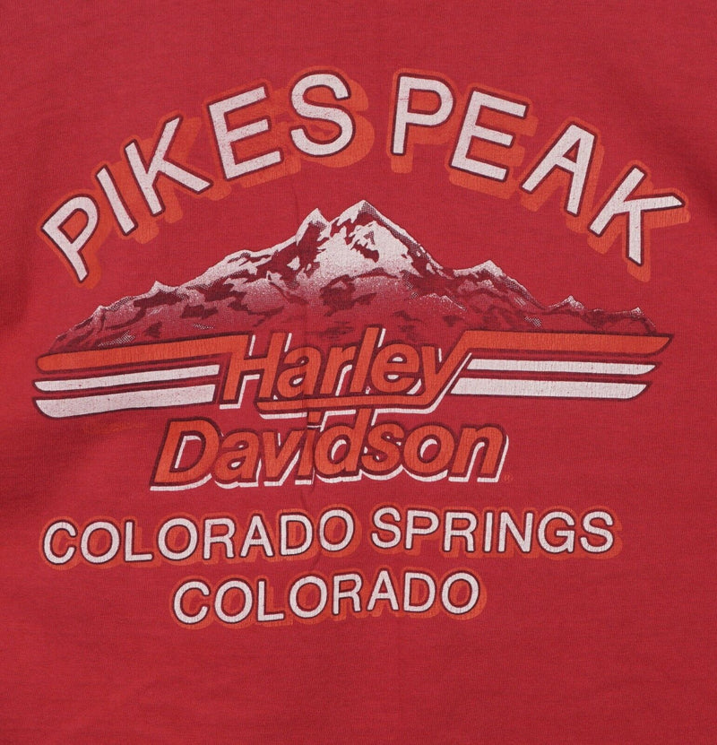 Vintage 1989 Harley-Davidson Men's Sz XL Thunder in the Rockies Red T-Shirt