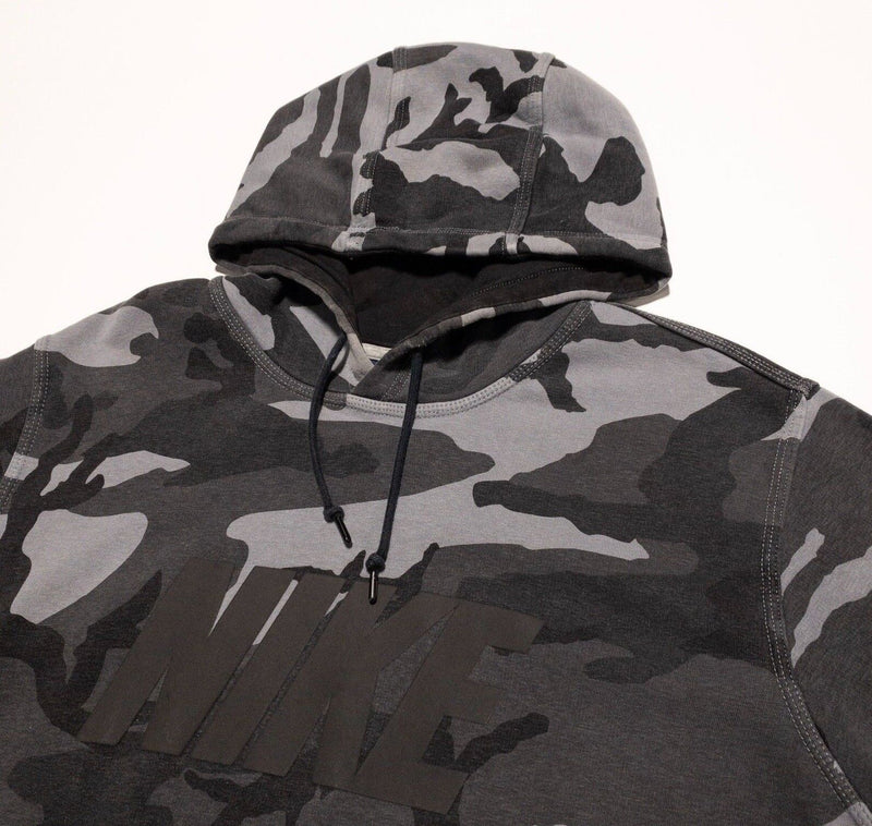 Nike Camo Hoodie Men's XL Gray Camouflage Pullover Drawstring Logo Sweatshirt