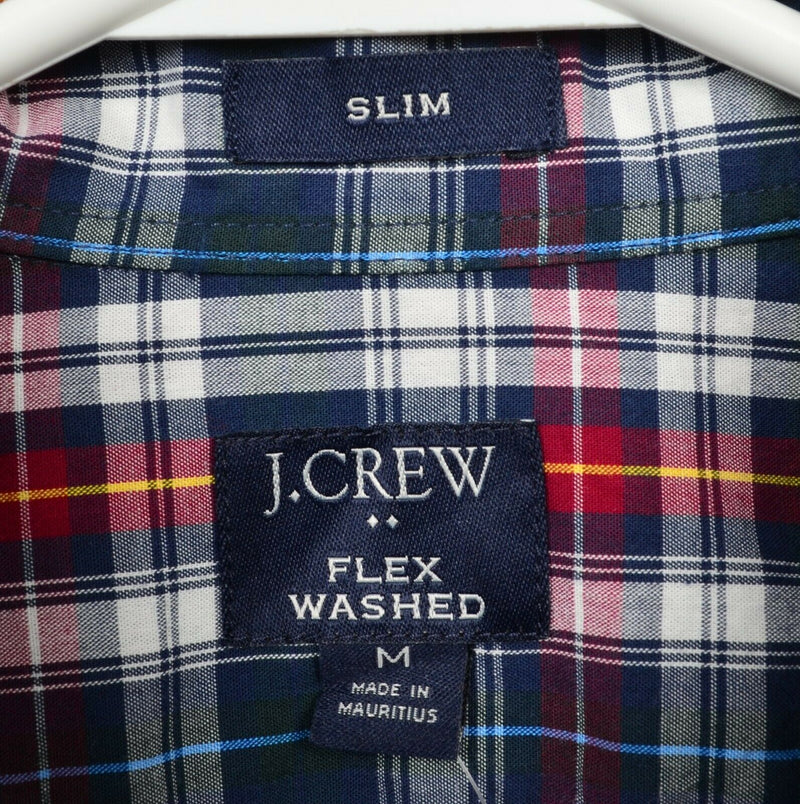 J. Crew Flex Washed Men's Medium Slim Fit Multicolor Plaid Button-Down Shirt