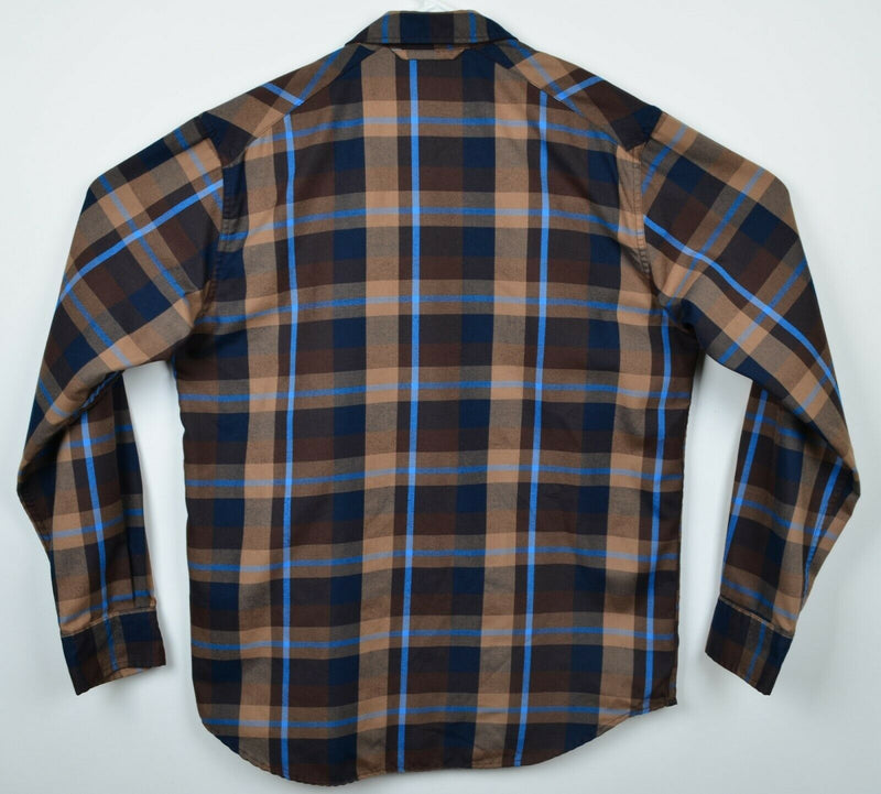 Fjallraven Men's Medium Comfort Fit "Fjallglim" Brown Plaid Flannel Shirt