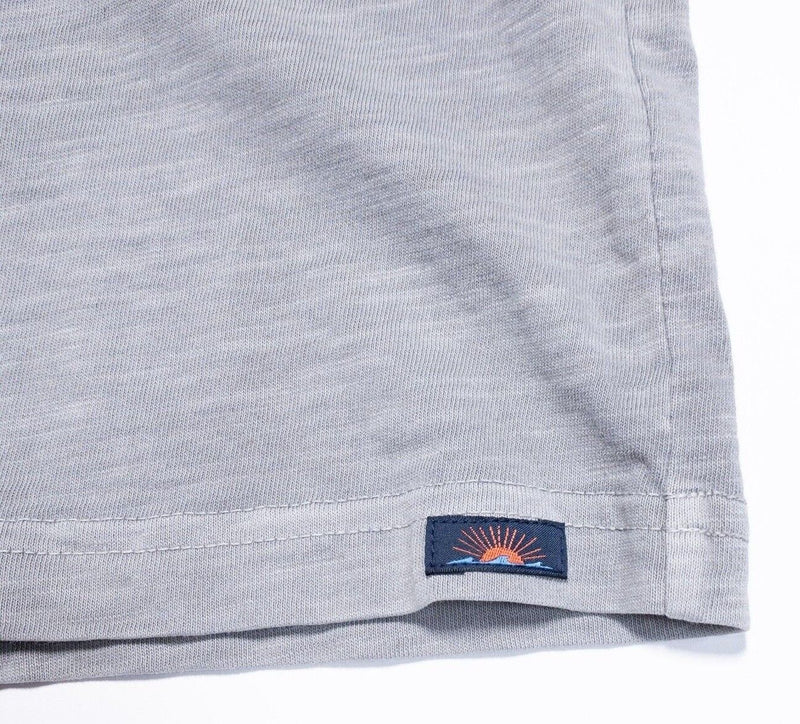 Faherty T-Shirt XL Men's Gray Washed Faded Pocket Short Sleeve Modern