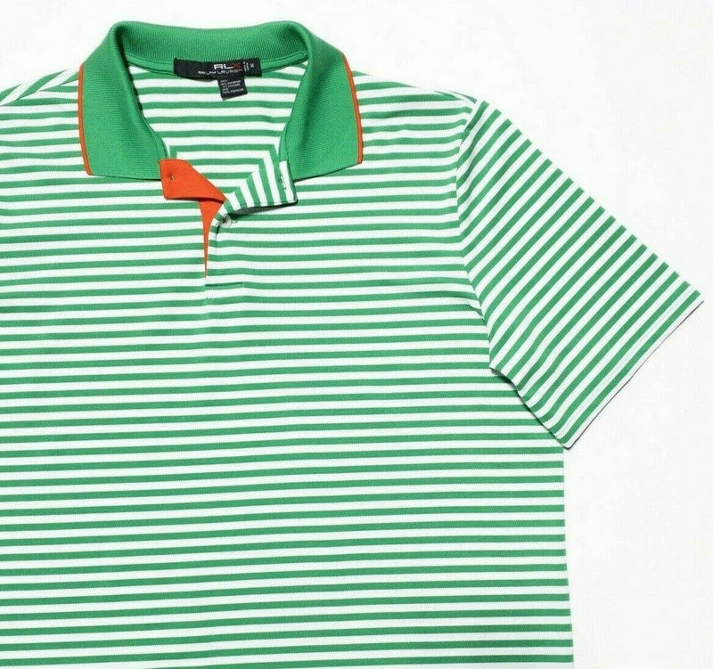 RLX Ralph Lauren Polo Medium Men's Golf Shirt Wicking Stretch Green Striped