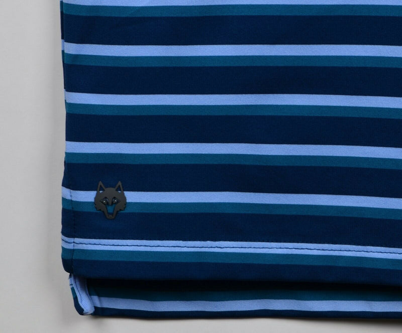 Greyson Men's Sz Medium Blue Green Striped Golf Polo Shirt Tiburon Naples