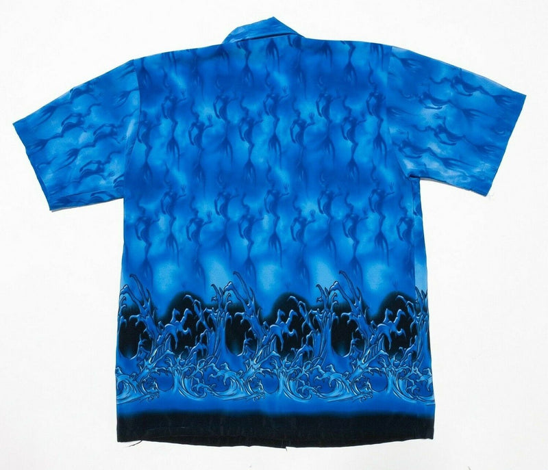 Street Culture Shirt Medium Men's Water Graphic Print Polyester Vintage 90s Y2K