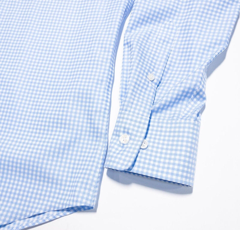 Twillory Shirt 16-32/33 Tailored Fit Men's Blue Check Non-Iron Safe Cotton