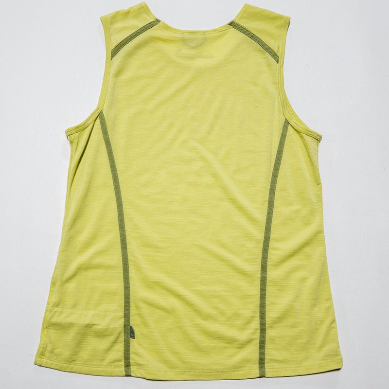 SmartWool Women's Top XL? Sleeveless Lime Green Pocket Merino Wool Hiking Casual