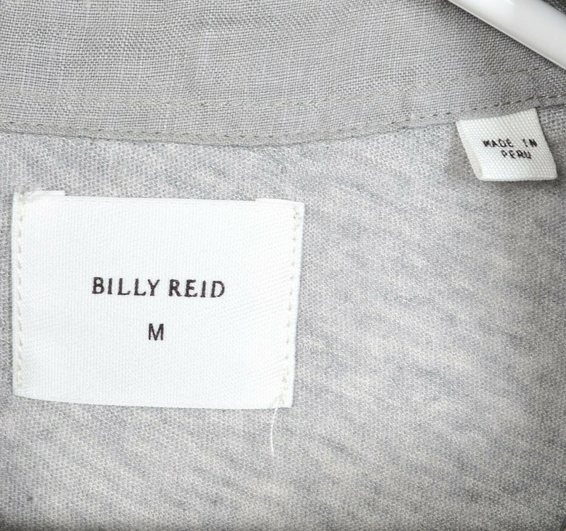 Billy Reid Men's Medium Cotton Cashmere Heather Gray Pocket Polo Shirt HOLE