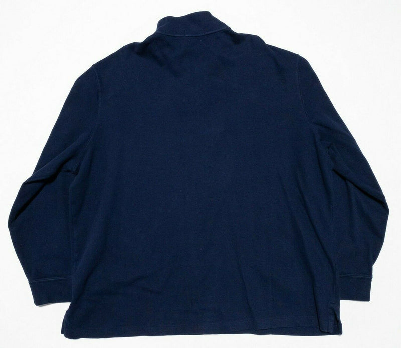 Polo Ralph Lauren Sweater Men's 2XL Estate Rib 1/4 Zip Navy Blue Pullover