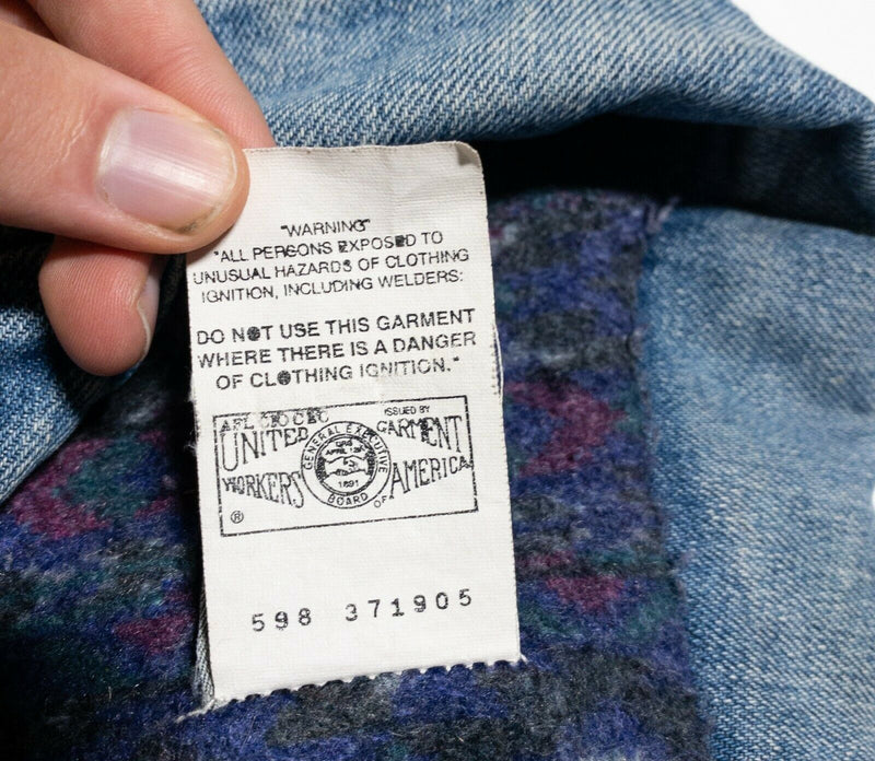 Carhartt Men's XL Blanket Lined Vintage 90s Blue Jean Denim Trucker Jacket J62