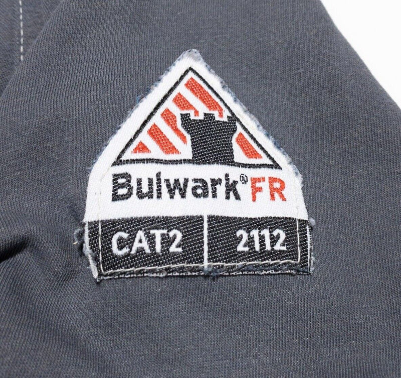 Bulwark FR Shirt Men's Medium Flame Resistant Westex G2 Gray Henley Long Sleeve