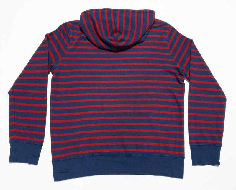 Polo Ralph Lauren Hoodie Men's Large Pullover Knit Blue Red Striped Preppy