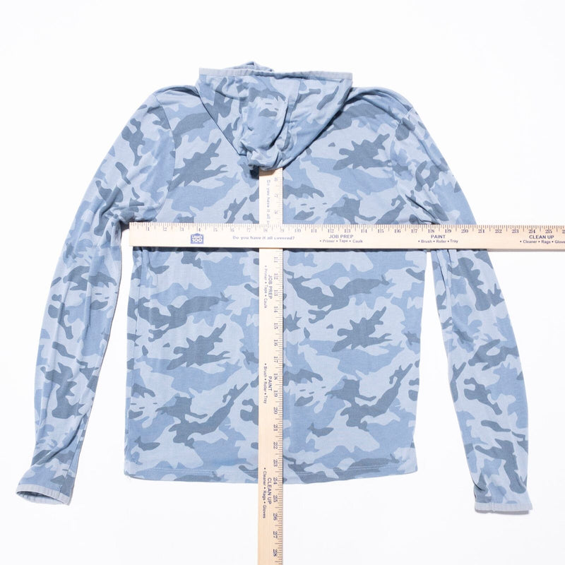 Free Fly Bamboo Hoodie Women's XS Blue Camouflage Pullover Lightweight