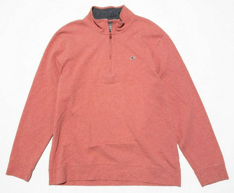 Vineyard Vines Performance 1/4 Zip Sweatshirt Whale Salmon Pink Preppy Men's XL