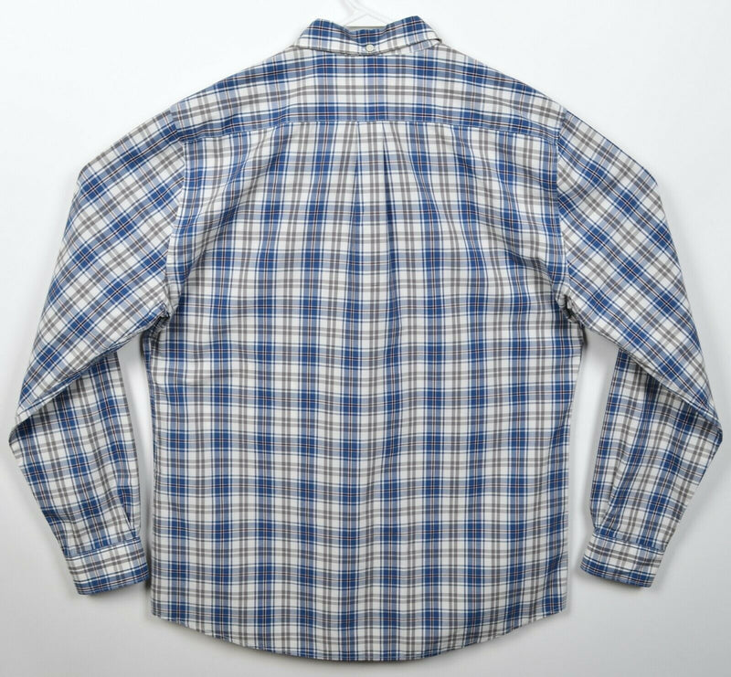 Barbour Men's Large Endsleigh Check Blue Gray Plaid Button-Down Shirt