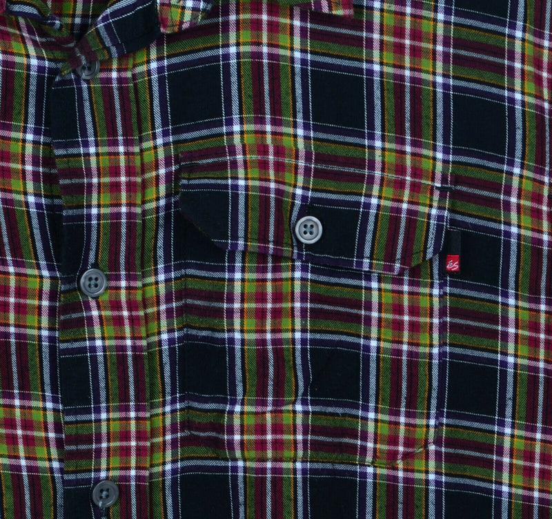 ES Bobby Worrest Men's Sz Medium Plaid Flip Cuff Skate Uptown Woven Shirt