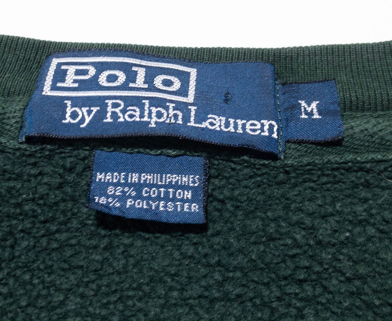 Vintage Polo Ralph Lauren Sweatshirt Men's Medium 90s Preppy Dark Green Logo