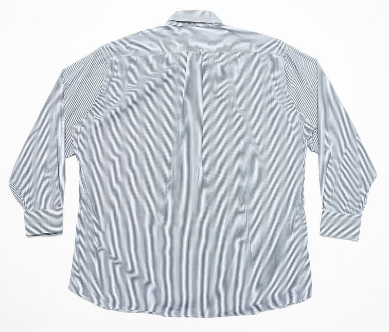 Gitman Bros. Vintage Shirt 17.5-34 Men's Dress Shirt Button-Down Blue Stripe USA