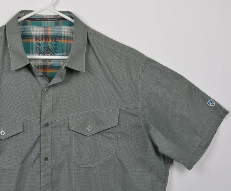Kuhl Eluxur Men's XL Green Polyester Ionik Hiking Outdoor Button-Front Shirt