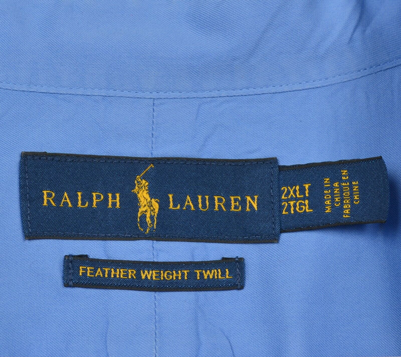 Polo Ralph Lauren Men's 2XLT Feather Weight Twill Blue Button-Down Shirt