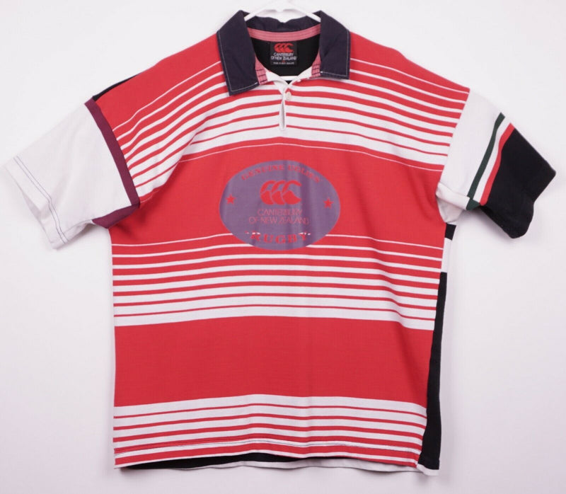 Vtg Canterbury of New Zealand Men's Sz XL Striped Logo Rugby Polo Shirt