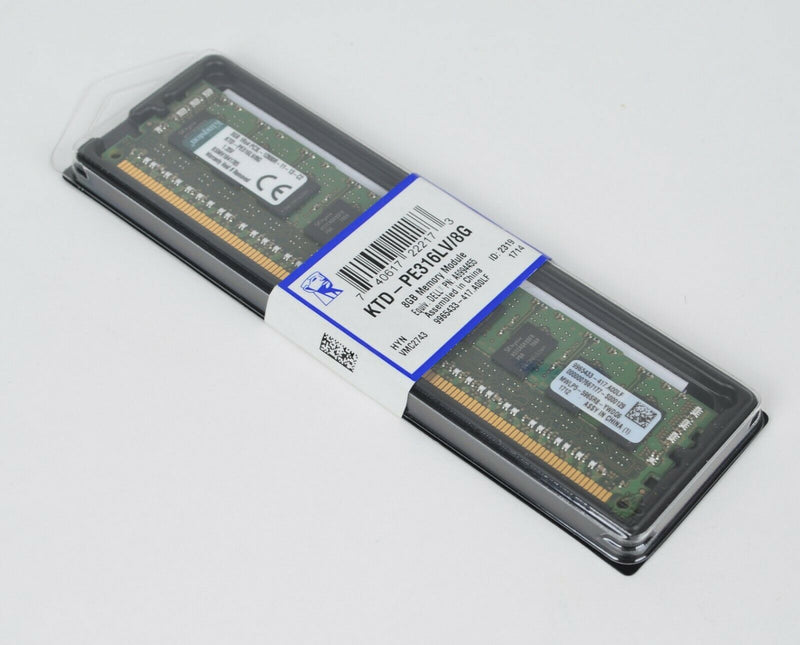 Kingston KTD-PE316LV/8G 8GB Memory Module DDR3 PC3-12800 1600Mhz 1Rx4 Memory