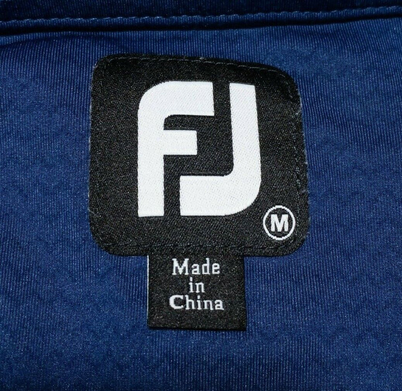 FootJoy Polo Medium Men's Golf Shirt Wicking Blue Chevron Solid Two-Tone Stretch